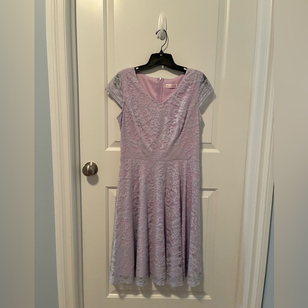 Lavender Lace Midi Dress